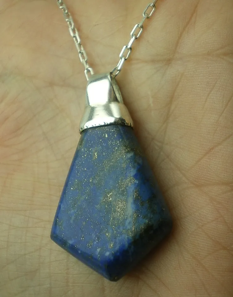Estupenda Cadena Y Dije De Plata 925 Y Lapislazuli