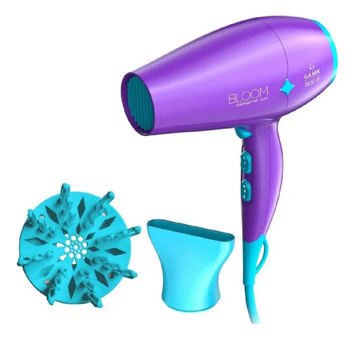 Secador Pelo Peluqueria Gama Bloom Ceramica Ion Violeta 6c