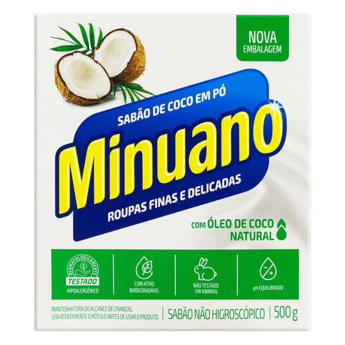 Sabão Pó Coco Minuano Caixa 500g