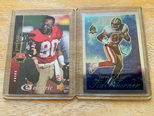 Jerry Rice 2 Tarjetas Tide Turner Upper Deck Electric