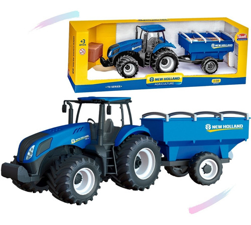 Miniatura Trator New Holland Trator T8 Escala 1/30 Usual Cor Graneleiro