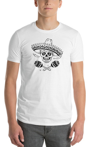 Playera Charro Negro Tradición Dia De Muertos Calca Mariachi