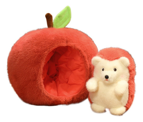 Muñeco De Peluche Erizo Escondido En Una Manzana