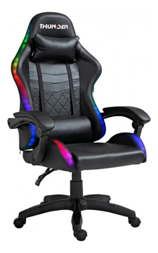 Silla Gamer Ergonomica Empoli Thunder Con Rgb Color Negro