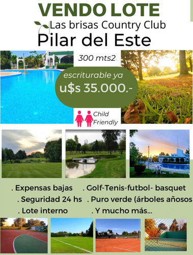 Retasado! Venta Lote 300 M2 En Las Brisas, Pilar Del Este