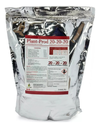 Adubo Plant Prod Fertilizante 20-20-20 Hidroponia 1kg