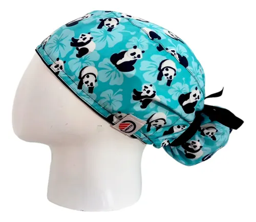 comprar Gorro Quirúrgico Pandas Menta Antifluido + Lanyard 