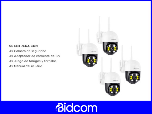 Cámara Domo Seguridad Gadnic Kit X4 Modo Wifi 2 Antenas