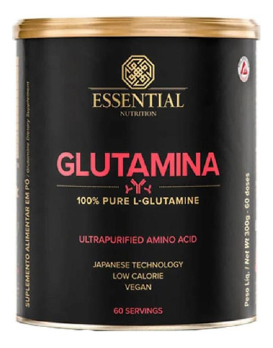 Glutamina 100% Pura - 300g - Essential Nutrition Sabor Sem sabor