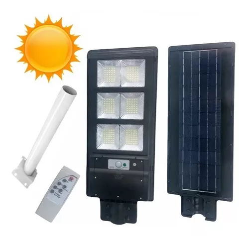 Foco Solar Led 180w Exterior C Sensor Y Control+ Brazo Metal