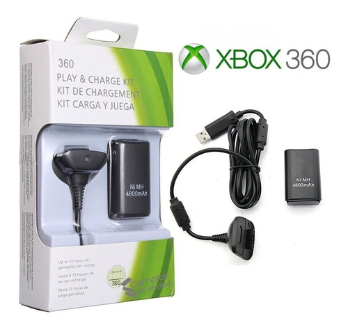 Kit Carga Y Juega Bateria Pila Xbox 360 De Cargador Control 