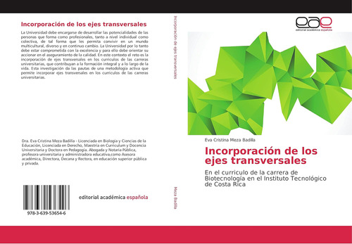 Libro: Incorporación De Los Ejes Transversales: En El Curric