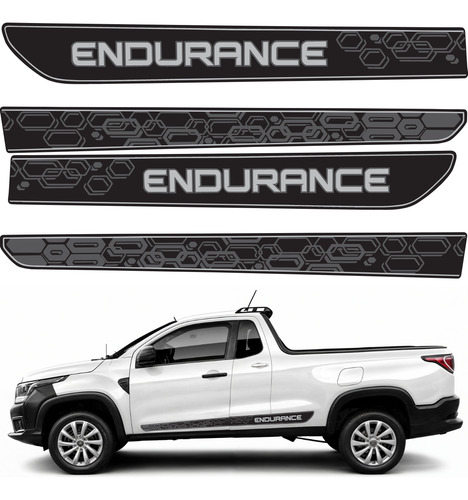 Kit Par Adesivo Faixa Lateral Fiat Strada Endurance 2021 22