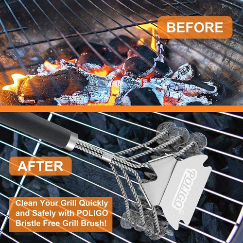 Poligo Cepillo De Limpieza Para Parrilla De Barbacoa