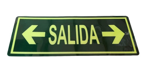 Señaletica Fluorescente Salida Flecha Ambos Sen. 33cm X 12cm