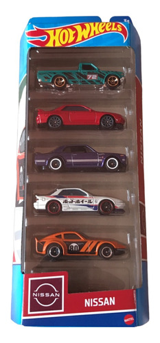 Paquete Hot Wheels 5-pack 5 Vehiculos Nissan Mattel Nuevo 