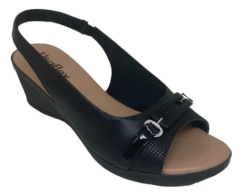 Sandalia usaflex salto best sale anabela