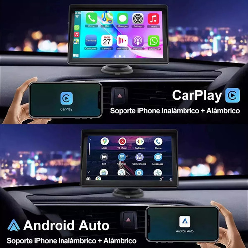 Essgoo Estéreo Portátil Giratorio Carplay Android Auto de 7 pulgadas
