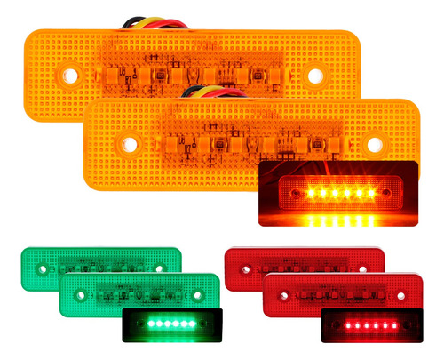 Par Plafones Rectangular 6 Led Fija Estrobo Trailer Camion