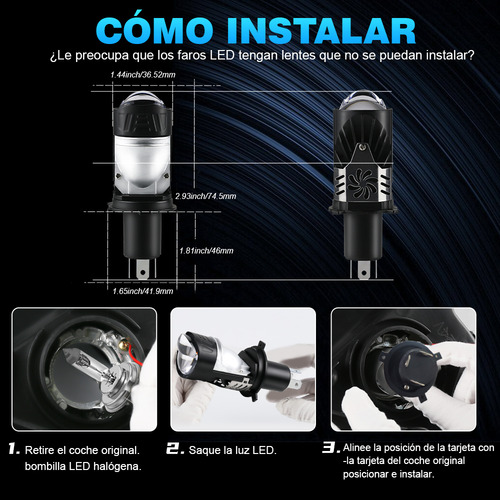 Focos Led Lupa H4 Proyector Canbus Traer Ojo De Demonio Rojo
