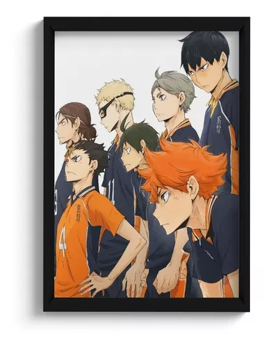 Quadro Anime Haikyuu!! Vôlei - A5 C/ Moldura E Vidro