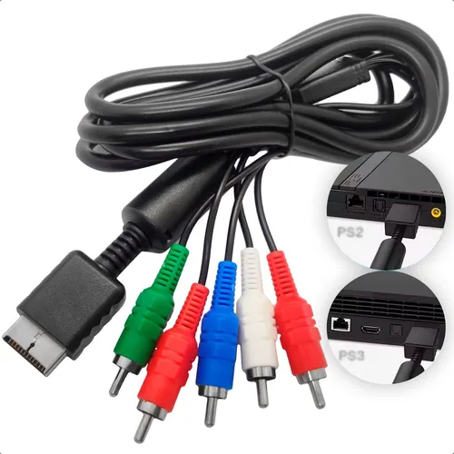 comprar Cabo Vídeo Ps2 Ps3 Alta Definição Hdtv Led E Lcd Componente