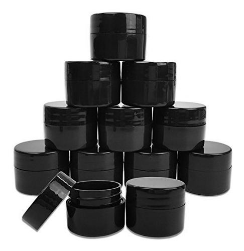 Beauticom 12 Pieces 7g/7ml (0.25oz) Black Sturdy Thick Doubl