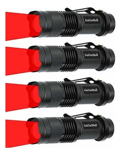 4 Pack Luz Roja Linterna 3 Modos Luz De Caza Roja Z285i