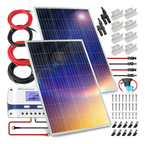 Kit Panel Solar Portatil Pieza Juego Monocristalino Pwm