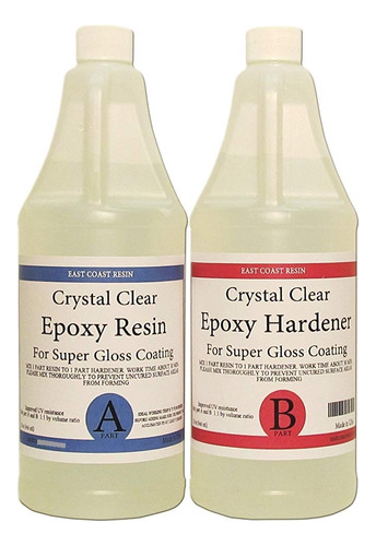 Epoxy Resina Crystal Clear 64 Oz Kit. Para Super Gloss Coati