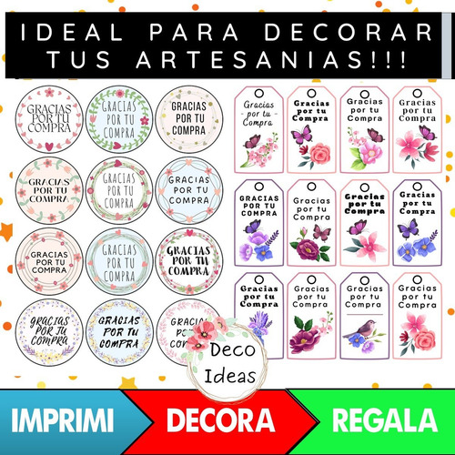 Imagen 5 de 5 de Imprimible Pdf Gracias Por Tu Compra Tag Emprendedores 001