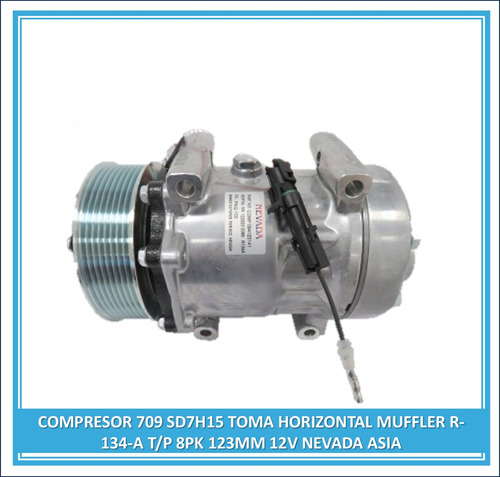 Compresor 709 Sd7h15 Toma Horizontal Muffler T/p 8pk 123mm