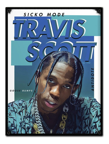 #1125 - Cuadro Vintage 30 X 40 - Travis Scott Trap No Chapa