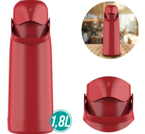 Kit 2 Garrafa Magic Pump 1,8 Litros Vermelho Aurora Termolar