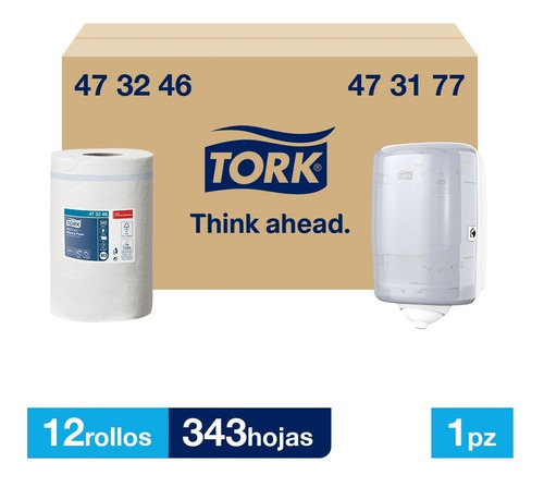 Tork Dispensador + Toalla Reflex 12 Rollos / 343 Hjs