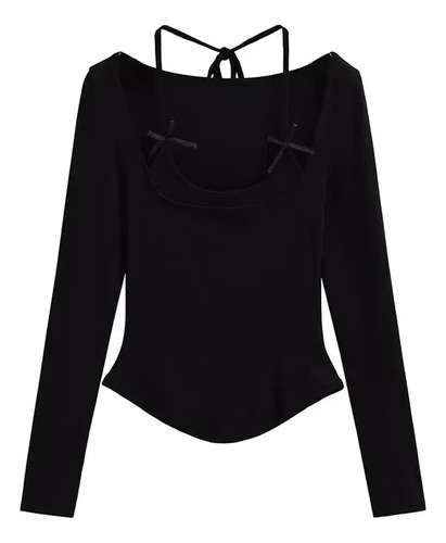 Top Halter Con Lazo, Corte Ajustado, Fibra De Viscosa
