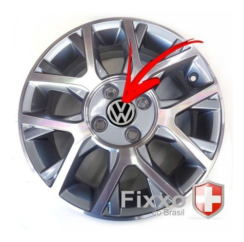 Imagem 3 de 6 de 4 Calotinhas Miolo 55mm Tampa Centro De Roda Volkswagen Up