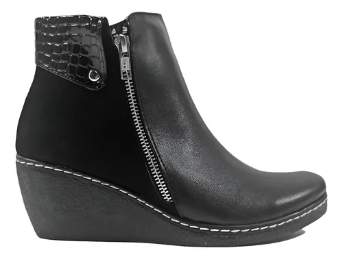 comprar Botineta Bota Cuero Vacuno Taco Chino Mujer Comodas Moda.