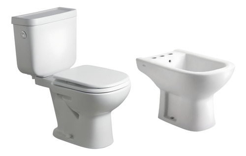 Inodoro Ferrum Bari C/tapa Hdf, Depósito Dual Y Bidet P