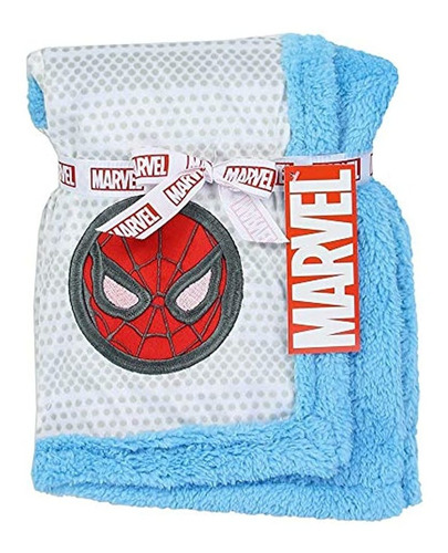 Spiderman Super Soft Minksherpa Blue Baby Blanket.  X 