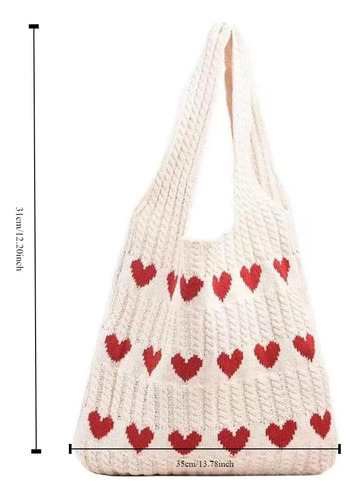 Bolso De Ganchillo Con Forma De Corazón Cutecore Llavero Lin