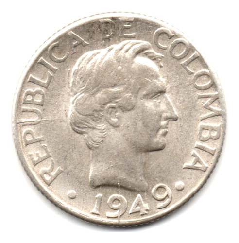 10 Centavos 1949 Bogotá Plata 0,500