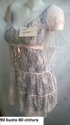 Vestidos De Encaje Corto Con Relleno Busto Talle 2 . 90 Cm