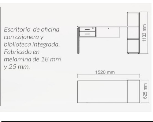 Imagen 3 de 3 de Escritorio Con Archivo. 2 Cajones. Cod 920