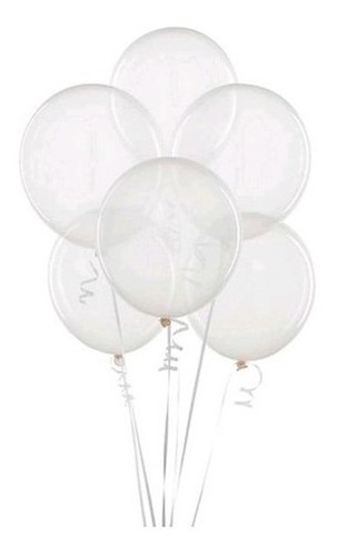 50 Unidades - Tamanho 9 - Balão Bexiga Transparente Cristal