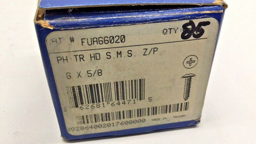 Sheet Metal Fva66020-85 Screw #6 X 5/8 Phillips Oval Head