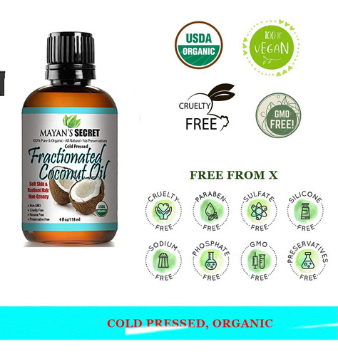 100% Pure Virgin Fractionated Coconut Oil, For Aromatherapy
