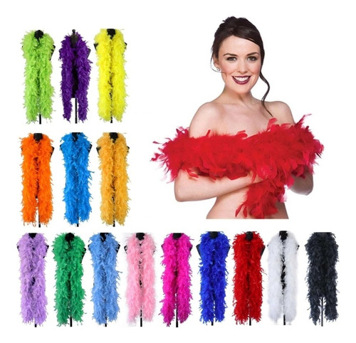 Boa De Plumas Fiestas Disfraz Colores Bufanda