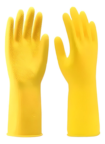 Guantes De Limpieza Amarillos Resistente Talla Pack 4 Pares