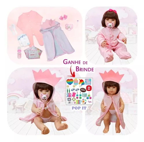 Bebê Reborn Baby Boneca Realista 100% Silicone Banho E Itens